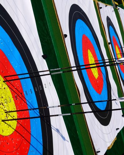 Archery target on the competition field